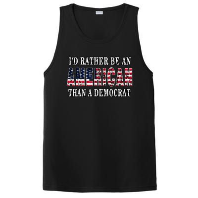 ID Rather Be An American Than A Democrat Anti Liberal Trump PosiCharge Competitor Tank