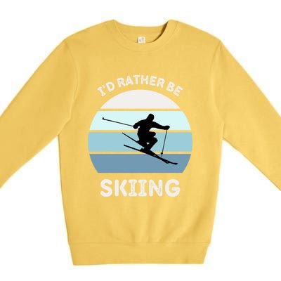 I'd Rather Be Skiing Downhill Skiing Family Winter Vacation Gift Premium Crewneck Sweatshirt