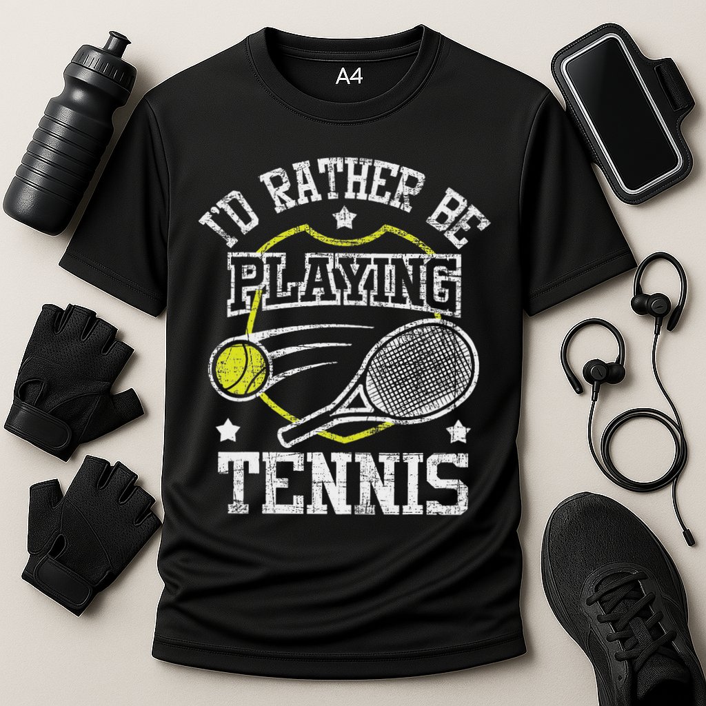 I'd Rather Be Playing Tennis Racket Sports Tournament Performance Shirt