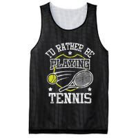 I'd Rather Be Playing Tennis Racket Sports Tournament Mesh Reversible Basketball Jersey Tank