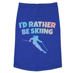 Id Rather Be Skiing (White) Skier Funny Gift Doggie Tank