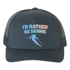 Id Rather Be Skiing (White) Skier Funny Gift Yupoong Adult 5-Panel Trucker Hat