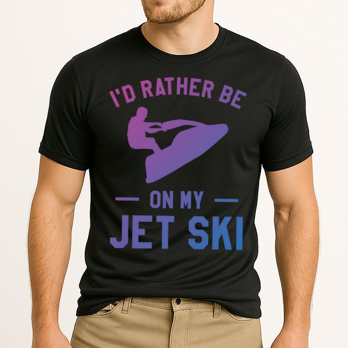 Id Rather Be On My Jet Ski Jet Skiing Funny Gift Cooling Performance Crew T-Shirt