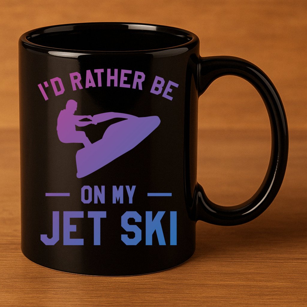 Id Rather Be On My Jet Ski Jet Skiing Funny Gift 11oz C Handle Ceramic Mug