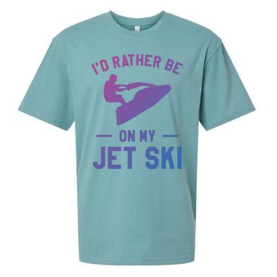 Id Rather Be On My Jet Ski Jet Skiing Funny Gift Sueded Cloud Jersey T-Shirt