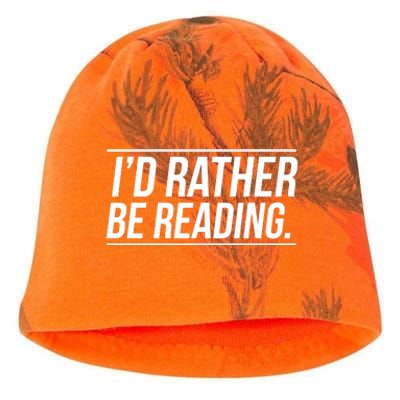 Id Rather Be Reading Cute Gift Librarians Teachers Kati - Camo Knit Beanie