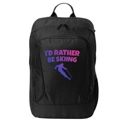 Id Rather Be Skiing (White) Skier Gift City Backpack