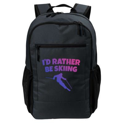 Id Rather Be Skiing (White) Skier Gift Daily Commute Backpack