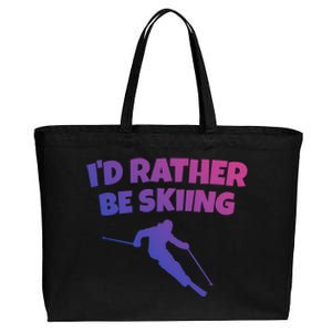 Id Rather Be Skiing (White) Skier Gift Cotton Canvas Jumbo Tote