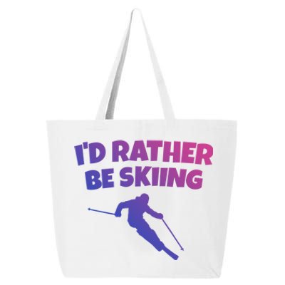 Id Rather Be Skiing (White) Skier Gift 25L Jumbo Tote