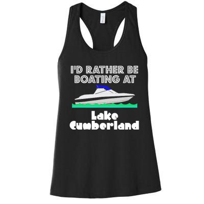 ID Rather Be Boating At Lake Cumberland Women's Racerback Tank