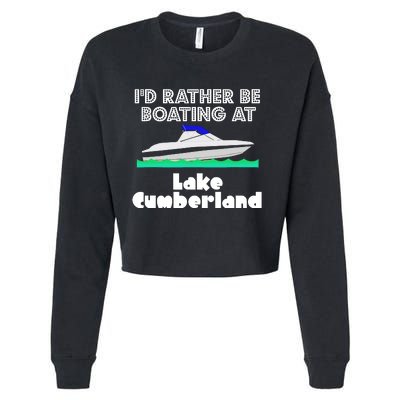 ID Rather Be Boating At Lake Cumberland Cropped Pullover Crew