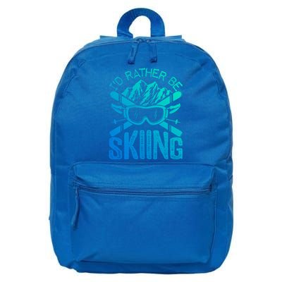 Id Rather Be Skiing Funny Gift Skater Sports Wear Great Gift 16 in Basic Backpack