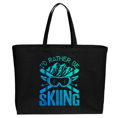 Id Rather Be Skiing Funny Gift Skater Sports Wear Great Gift Cotton Canvas Jumbo Tote