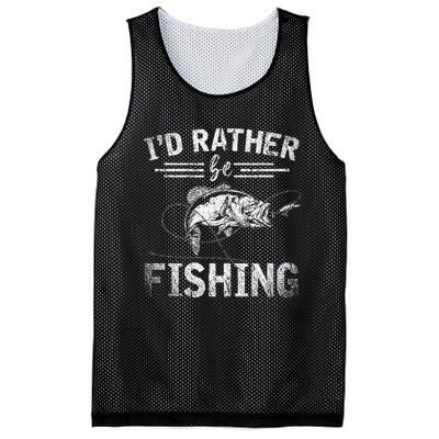 Id Rather Be Fishing Funny Fisherman Gift Hobby Fishing Mesh Reversible Basketball Jersey Tank