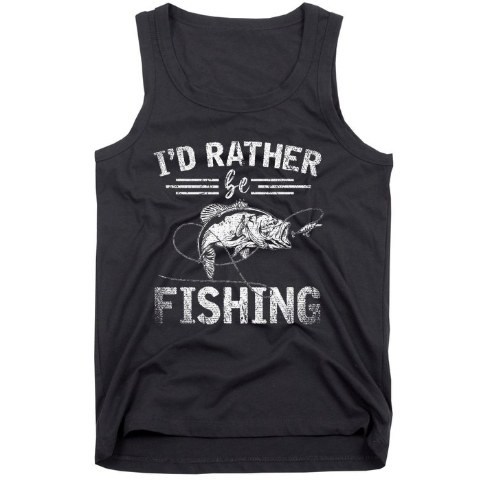 Id Rather Be Fishing Funny Fisherman Gift Hobby Fishing Tank Top