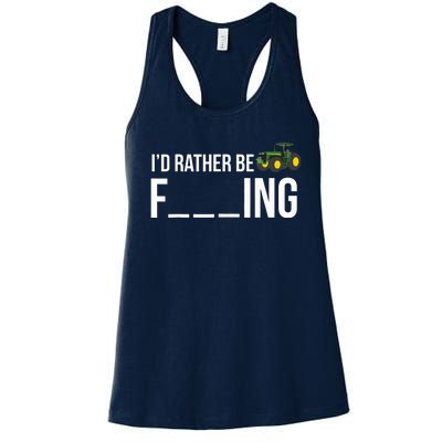 Id Rather Be Farming Funny Farmer Gift Women's Racerback Tank