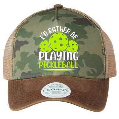 I'd Rather Be Playing Pickleball Gift For Pickleball Team Legacy Tie Dye Trucker Hat