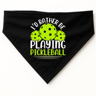 I'd Rather Be Playing Pickleball Gift For Pickleball Team USA-Made Doggie Bandana