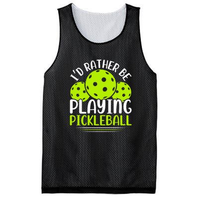 I'd Rather Be Playing Pickleball Gift For Pickleball Team Mesh Reversible Basketball Jersey Tank