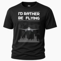 Id Rather Be Flying Funny Airplane Pilot Saying Gift Cooling Performance Crew T-Shirt