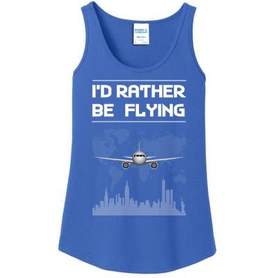 Id Rather Be Flying Funny Airplane Pilot Saying Gift Ladies Essential Tank