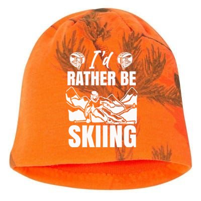 Id Rather Be Skiing Funny Mountain Skiing Skier Ski Gift Kati - Camo Knit Beanie