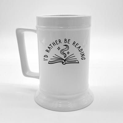 Id Rather Be Reading Funny Graphic Gift Beer Stein