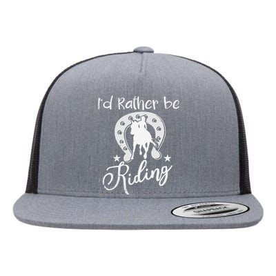 Id Rather Be Riding Horseback Flat Bill Trucker Hat