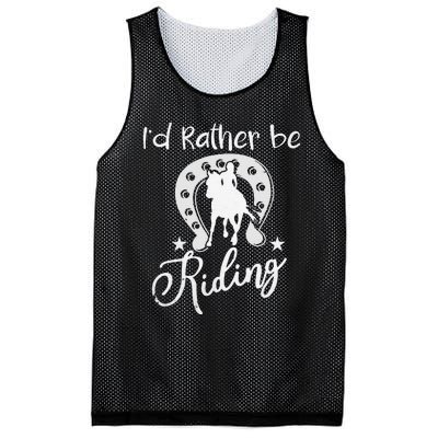 Id Rather Be Riding Horseback Mesh Reversible Basketball Jersey Tank