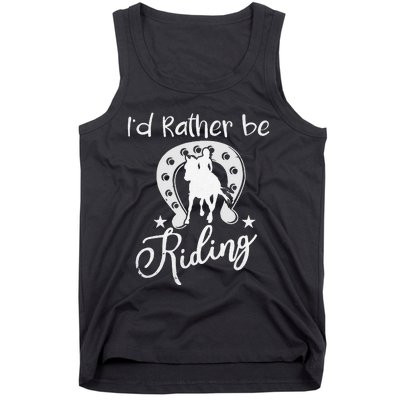 Id Rather Be Riding Horseback Tank Top