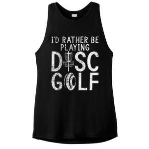 I`d Rather Be Playing Disc Golf I Frisbee Golf I Disc Golf Ladies PosiCharge Tri-Blend Wicking Tank