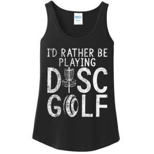 I`d Rather Be Playing Disc Golf I Frisbee Golf I Disc Golf Ladies Essential Tank