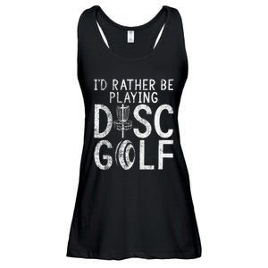 I`d Rather Be Playing Disc Golf I Frisbee Golf I Disc Golf Ladies Essential Flowy Tank