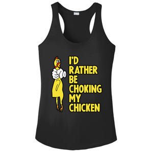 I'd Rather Be Choking My Chicken Screaming Rubber Chicken Ladies PosiCharge Competitor Racerback Tank