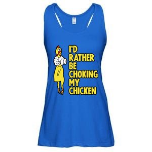 I'd Rather Be Choking My Chicken Screaming Rubber Chicken Ladies Essential Flowy Tank