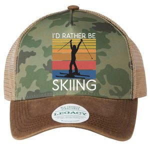 Id Rather Be Skiing Snow Winter Sport Skier Gift Legacy Tie Dye Trucker Hat