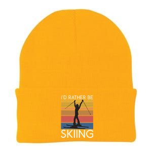 Id Rather Be Skiing Snow Winter Sport Skier Gift Knit Cap Winter Beanie