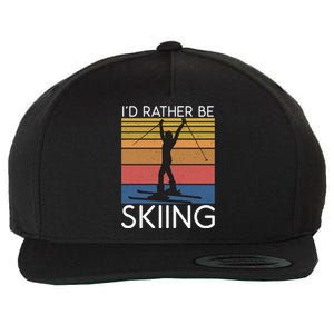 Id Rather Be Skiing Snow Winter Sport Skier Gift Wool Snapback Cap