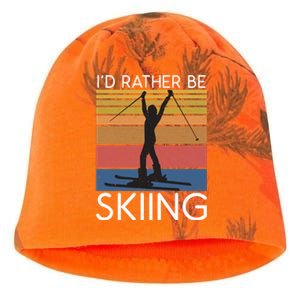 Id Rather Be Skiing Snow Winter Sport Skier Gift Kati - Camo Knit Beanie