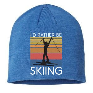 Id Rather Be Skiing Snow Winter Sport Skier Gift Sustainable Beanie