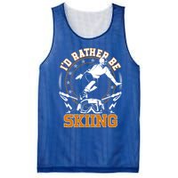 Id Rather Be Skiing Snow Winter Ski Cool Gift Mesh Reversible Basketball Jersey Tank