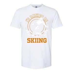 Id Rather Be Skiing Snow Winter Ski Cool Gift Softstyle CVC T-Shirt