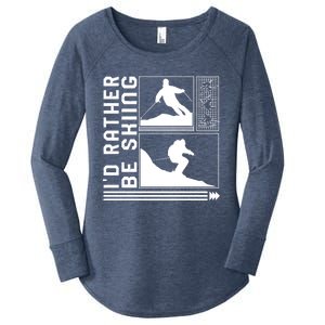 Id Rather Be Skiing Skiing Skier Winter Snowboard Snowboar Funny Gift Women's Perfect Tri Tunic Long Sleeve Shirt