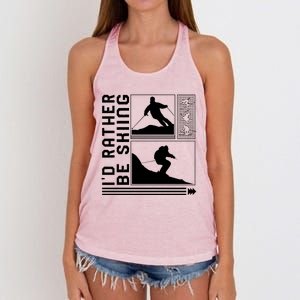 Id Rather Be Skiing Skiing Skier Winter Snowboard Snowboar Funny Gift Women's Knotted Racerback Tank