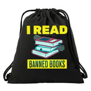 I Read Banned Books Politically Incorrect Anti Censorship Drawstring Bag