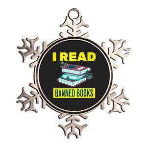 I Read Banned Books Politically Incorrect Anti Censorship Metallic Star Ornament