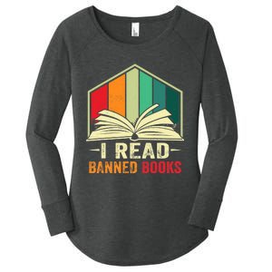 I Read Banned Books Week Librarian Freedom Reader Nerd Women's Perfect Tri Tunic Long Sleeve Shirt