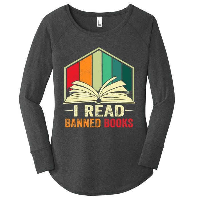 I Read Banned Books Week Librarian Freedom Reader Nerd Women's Perfect Tri Tunic Long Sleeve Shirt