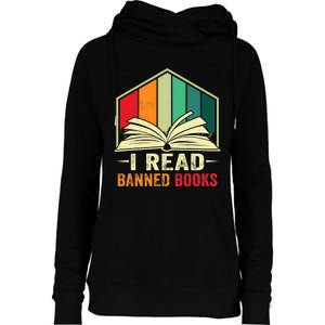 I Read Banned Books Week Librarian Freedom Reader Nerd Womens Funnel Neck Pullover Hood